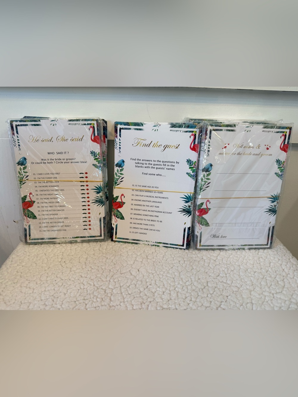 💫4/$25 • Tropical Flamingo Bridal Shower Game Set - Pink